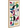 image:imageKate and Laurel Sylvie MCM Pattern 02 Framed Canvas Wall Art by Rachel Lee of My Dream Wall 18x40 Natural Colorful Abstract Shape Pattern Art for Wall