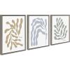 image:imageKate and Laurel Sylvie Matisse Inspired Abstract Botanicals Framed Canvas Wall Art Set by The Creative Bunch Studio 3 Piece 18x24 Natural Colorful Modern Abstract Plant ArtGray