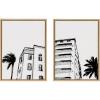 image:imageKate and Laurel Sylvie Miami Beach Architecture Retro Art Deco Framed Canvas Wall Art Set by The Creative Bunch Studio 2 Piece 18x24 White Minimalist Miami Building Art for WallGold