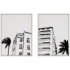 image:imageKate and Laurel Sylvie Miami Beach Architecture Retro Art Deco Framed Canvas Wall Art Set by The Creative Bunch Studio 2 Piece 18x24 White Minimalist Miami Building Art for WallWhite
