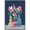 image:imageKate and Laurel Sylvie Mid Century Modern Magnolias Framed Canvas Wall Art by Rachel Lee of My Dream Wall 23x33 Natural Tropical Floral Art for WallGrey