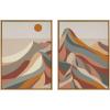image:imageKate and Laurel Sylvie Mid Century Modern Mountains Framed Canvas Wall Art Set by Rachel Lee of My Dream Wall 2 Piece Set 28x38 Natural Colorful Nature Art Set for Home Wall Decor