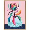 image:imageKate and Laurel Sylvie Mid Century Modern Protea Framed Canvas Wall Art by Rachel Lee of My Dream Wall 18x24 Natural Chic Floral Art Print for WallNatural