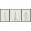 image:imageKate and Laurel Sylvie Minimalist Evergreen Trees Framed Canvas Wall Art Set by The Creative Bunch Studio 3 Piece 18x24 Gold Modern Minimal Tree Line Wall Art SetGray