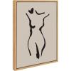 image:imageKate and Laurel Sylvie Minimalist Neutral Line Art Drawing Body Framed Canvas Wall Art by The Creative Bunch Studio 18x24 Natural Modern Abstract Body Line Drawing Wall Decor
