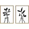 image:imageKate and Laurel Sylvie Modern Botanical Vase Framed Canvas Wall Art Set by The Creative Bunch Studio 2 Piece 18x24 Natural Nature Still Life Art for Wall