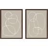 image:imageKate and Laurel Sylvie Modern Circles Framed Canvas Wall Art Set by Teju Reval of SnazzyHues 18x24 Walnut Brown Decorative Modern Art Print for WallWalnut Brown
