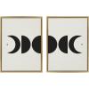 image:imageKate and Laurel Sylvie Modern Geometric Moon Phases Framed Linen Textured Canvas Wall Art Set by The Creative Bunch Studio 2 Piece 18x24 Gold Beautiful Astronomy Wall DcorGold