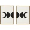 image:imageKate and Laurel Sylvie Modern Geometric Moon Phases Framed Linen Textured Canvas Wall Art Set by The Creative Bunch Studio 2 Piece 18x24 Gold Beautiful Astronomy Wall DcorNatural