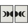 image:imageKate and Laurel Sylvie Modern Geometric Moon Phases Framed Linen Textured Canvas Wall Art Set by The Creative Bunch Studio 2 Piece 18x24 Gold Beautiful Astronomy Wall DcorBlack