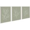 image:imageKate and Laurel Sylvie Modern Sage Green Botanical Line Sketch Print 1 2 and 3 Framed Canvas Art Set by The Creative Bunch Studio 3 Piece Set 18x24 White Organic Neutral Soft Green Wall Dcor Set