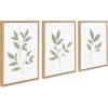 image:imageKate and Laurel Sylvie Modern Sage Green Botanical Outdoor Nature Print 1 2 and 3 Framed Canvas Art Set by The Creative Bunch Studio 3 Piece Set 18x24 Natural Modern Greenery Wall Art Dcor Set