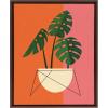 image:imageKate and Laurel Sylvie Monstera Framed Canvas Wall Art by Amber Leaders Designs 18x24 Walnut Brown