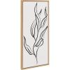 image:imageKate and Laurel Sylvie Muted Illustrated Botanical Black and White Framed Canvas Wall Art by The Creative Bunch Studio 18x40 Natural Leaf Plant Art for Wall