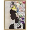 image:imageKate and Laurel Sylvie Natural Woman Framed Canvas Wall Art by Nikki Chu 18x24 Gold Decorative Feminine Floral Art for WallGold