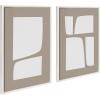 image:imageKate and Laurel Sylvie Neutral Abstract Aztec Shapes Framed Canvas Wall Art Set by The Creative Bunch Studio 2 Piece Set 23x33 White Modern Geometric Simple Art for WallWhite