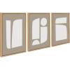 image:imageKate and Laurel Sylvie Neutral Abstract Aztec Shapes Framed Canvas Wall Art Set by The Creative Bunch Studio 2 Piece Set 23x33 White Modern Geometric Simple Art for WallNatural