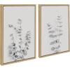 image:imageKate and Laurel Sylvie Neutral Botanical 3 and 4 Soft White Framed Canvas Wall Art Set by The Creative Bunch Studio 2 Piece 18x24 Natural Farmhouse Botanical Art Wall DcorNatural