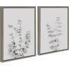 image:imageKate and Laurel Sylvie Neutral Botanical 3 and 4 Soft White Framed Canvas Wall Art Set by The Creative Bunch Studio 2 Piece 18x24 Natural Farmhouse Botanical Art Wall DcorGray