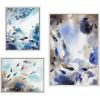 image:imageKate and Laurel Sylvie Obstacles Adventure and Nourish Framed Canvas Wall Art Set by Janet MeinkeLau 3 Piece Set White Soft Abstract Watercolor Fish Art