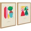 image:imageKate and Laurel Sylvie On The Other Hand and Repeat For A New Outcome Framed Canvas Wall Art Set by Amber Vittoria 2 Piece Set 18x24 Natural Modern Abstract Colorful Geometric Wall Art Set
