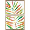 image:imageKate and Laurel Sylvie Palma No 2 1 and 2 Framed Canvas Wall Art Set by Jessi Raulet of Ettavee 2 Piece 18x24 Natural Colorful Plant Leaf Art for Wall