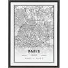 image:imageKate and Laurel Sylvie Paris Modern Map Framed Canvas Wall Art by Jake Goossen 18x24 Gray Geography Art for Wall