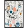 image:imageKate and Laurel Sylvie Plant Kingdom Framed Linen Textured Canvas Wall Art by Teju Reval 23x33 Black Whimsical Botanical Wall Decor
