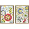image:imageKate and Laurel Sylvie Positano Inspired Framed Canvas Wall Art Set by Patricia Shaw 2 Piece 18x24 Natural Fine Dining Art for Wall
