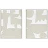 image:imageKate and Laurel Sylvie Quiet Jungle 1 Neutral Abstract Framed Canvas Wall Art Set by Kelly Knaga 2 Piece Set 18x24 White Neutral Abstract Wall Dcor Art Set