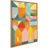 image:imageKate and Laurel Sylvie Quiet Town Framed Canvas Wall Art by Carey Copeland 28x38 Natural Modern Abstract Colorful Home Wall Decor