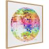 image:imageKate and Laurel Sylvie Rainbow Disco Ball Framed Canvas Wall Art by Cat Coquillette 30x30 Natural Modern Colorful Music Lover Art for Wall
