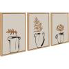 image:imageKate and Laurel Sylvie Relaxed Retro Illustrated Botanical Vase Framed Canvas Wall Art Set by The Creative Bunch Studio 3 Piece Set Natural Scandi Plant Vase Art for Wall