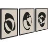 image:imageKate and Laurel Sylvie Retro Midcentury Modern Abstract Graphic Shapes Framed Canvas Wall Art Set by The Creative Bunch Studio 3 Piece Set NaturalBlack