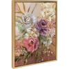 image:imageKate and Laurel Sylvie Rose Bouquet Framed Canvas Wall Art by Annie Quigley 18x24 Gold Soft Botanical Flower Bouquet Art for Wall Home DecorGold