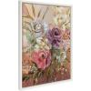 image:imageKate and Laurel Sylvie Rose Bouquet Framed Canvas Wall Art by Annie Quigley 18x24 Gold Soft Botanical Flower Bouquet Art for Wall Home DecorWhite