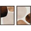 image:imageKate and Laurel Sylvie Shapes I and II Framed Canvas Wall Art Set by Amy Lighthall Set of 2 18x24 Gold Decorative Abstract Art Print for WallBrown