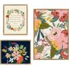 image:imageKate and Laurel Sylvie Softly MC 481 Floralis C and MC441 The Only Person Framed Canvas Wall Art Set by Mia Charro 3 Piece Set Gold Floral Bouquet Art for Gallery Wall