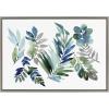 image:imageKate and Laurel Sylvie Tropic Leaves Blue Framed Canvas Wall Art by Sara Berrenson 23x33 Natural Watercolor Floral Home DecorGrey