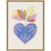 image:imageKate and Laurel Sylvie Tropical Love Framed Canvas Wall Art by Kasey Free 18x24 Natural Heart Inspired Home Decor