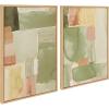 image:imageKate and Laurel Sylvie United Colors III and IV Framed Canvas Wall Art Set by Amy Lighthall 2 Piece Set 23x33 Gold Modern Soft Watercolor Abstract Art Set for Wall Home DecorNatural