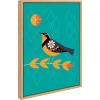 image:imageKate and Laurel Sylvie Varied Thrush Framed Canvas Wall Art by Amber Leaders Designs 18x24 Natural MidCentury Modern Colorful Bird Illustration Art for Wall