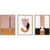 image:imageKate and Laurel Sylvie Venice 1 2 and 3 Framed Canvas Wall Art Set by Alexander Ginzburg 3 Piece Set 18x24 Natural Modern Abstract Colorful Art for Wall