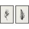 image:imageKate and Laurel Sylvie Vintage Botanical 3 and 4 Linen Textured Canvas Wall Art by Teju Reval of SnazzyHues Set of 2 18x24 Gray Decorative Calming Botanical Art for WallGray