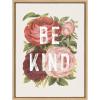 image:imageKate and Laurel Sylvie Vintage Flowers Be Kind Framed Canvas Wall Art by The Creative Bunch Studio 18x24 Natural Floral Art for Wall