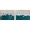 image:imageKate and Laurel Sylvie Waves Crashing on the Beach 1 and 2 Framed Canvas Wall Art Set by The Creative Bunch Studio 2 Piece Set 28x38 White Tropical Ocean Beach Art for Wall