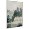 image:imageKate and Laurel Sylvie Whispering Trees I Framed Canvas Wall Art by Amy Lighthall 18x40 Gray Modern Abstract Tree Landscape Art for WallWhite