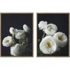 image:imageKate and Laurel Sylvie White Ranunculus 4 and White Ranunculus 3 Framed Canvas Wall Art Set by Emiko and Mark Franzen of F2Images 2 Piece 18x24 Gold Decorative Floral Art for Wall