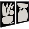 image:imageKate and Laurel Sylvie Zen Botanical Rock Black and Tan and Balancing Zen Rocks Black and Tan Framed Canvas Wall Art Set by The Creative Bunch Studio 2 Piece 18x24 Black Abstract Wall Dcor