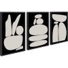 image:imageKate and Laurel Sylvie Zen Rock Garden Black and Tan Zen River Rocks Black and Tan and Balancing Zen Rocks Black and Tan Framed Canvas Wall Art by The Creative Bunch Studio 3 Piece 18x24 NaturalBlack